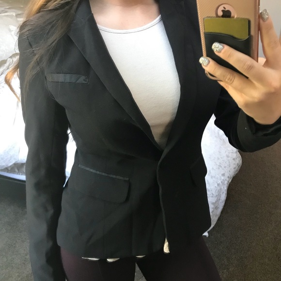 Black Single Button Blazer - Picture 5 of 8